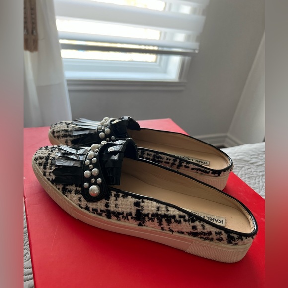 Karl Lagerfeld tweed Becky mules size 7.5 - Picture 5 of 5